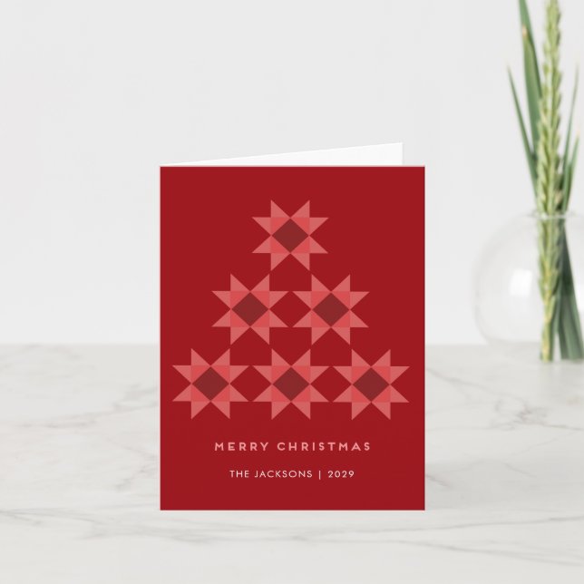 Diseño de estrella de colcha de Feliz Navidad (Anverso)