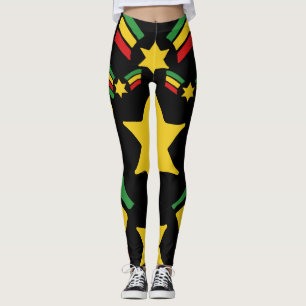 Diseño de estrellas militares Rasta Reggae Leggin
