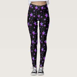 diseño de estrellas violetas de moda para legging