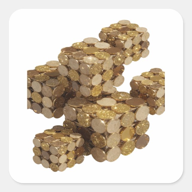 Diseño de etiqueta abstracta de oro personalizada (Anverso)