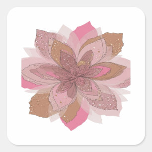 Diseño de etiqueta FLORAL de plata brillante