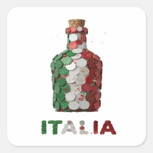 Diseño de etiqueta ITALIA verde elegante
