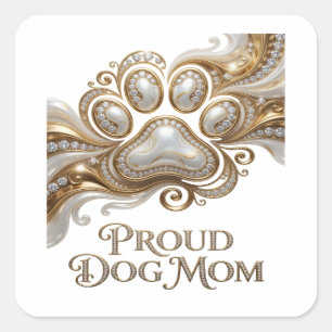Diseño de etiqueta Luxe Gold PROUD DOG MOM