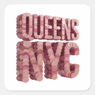 Diseño de etiqueta rosa genial QUEENS NYC