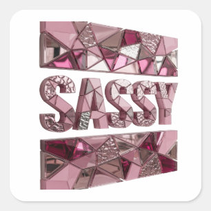Diseño de etiqueta rosa personalizada SASSY