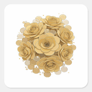 Diseño de etiqueta ROSAS DORADAS Gris animado