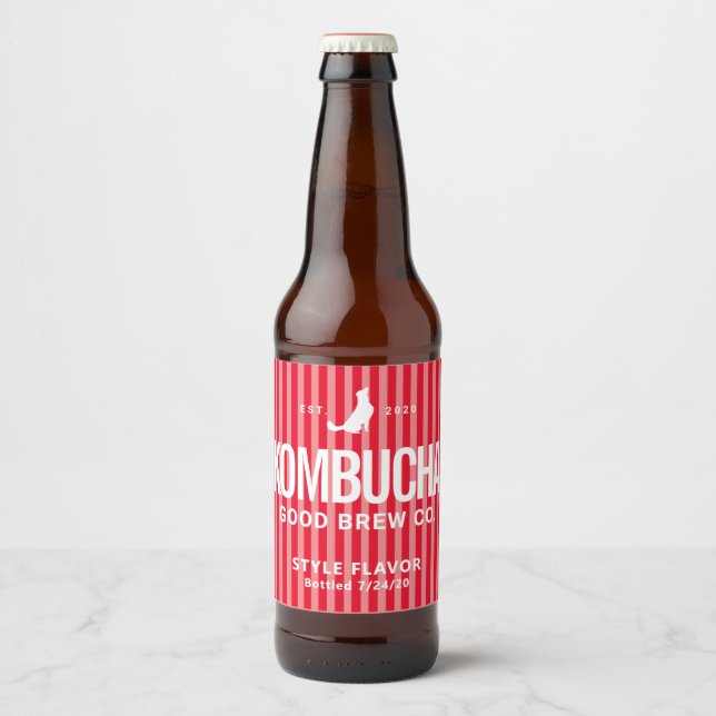 Diseño de etiquetas de cocción de Kombucha (Anverso)