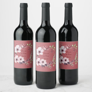 Diseño de etiquetas de vinos con flores encantador