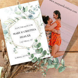 Diseño de Eucalyptus Guardar La Invitación De Foto