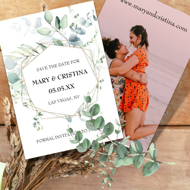 Diseño de Eucalyptus Guardar La Invitación De Foto (Subido por el creador)