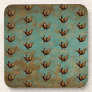Diseño de faisán pavoneándose en posavasos de plás