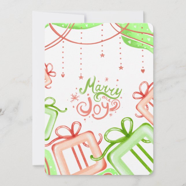 Diseño de Feliz Navidad con Regalos (Anverso)