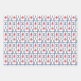 Diseño de fichas de juego Mahjong Hojas de papel d