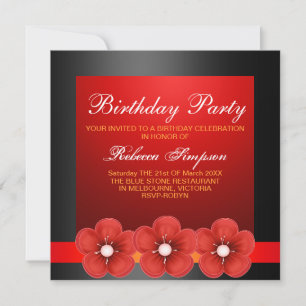 Diseño de flor de primavera Invitación de cumpleañ