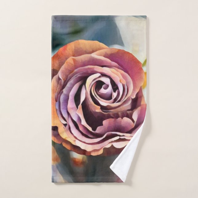 Diseño de flor Rosa de papel pintado rosa y turbio (Toalla de mano)