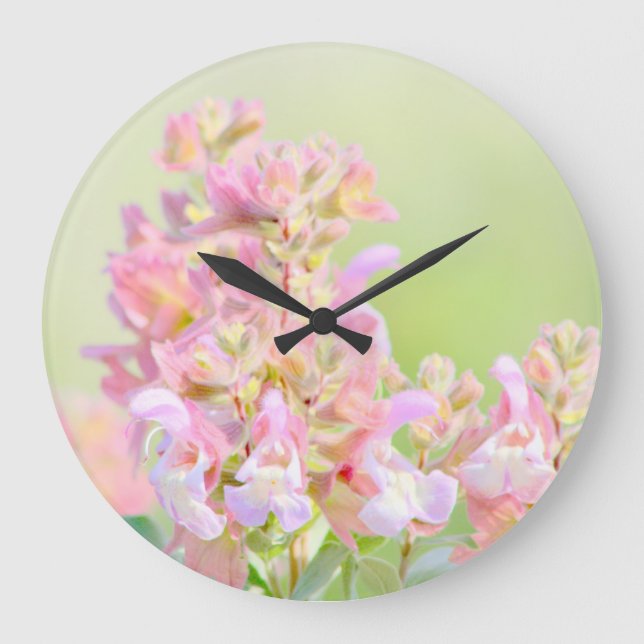 Diseño de flor rosa para el reloj de pared (Anverso)