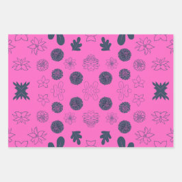 Diseño de flores 3 juegos Papel de ajuste