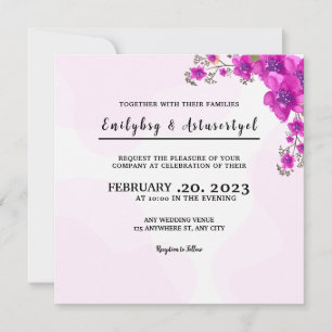 Diseño de flores de color de la tarjeta de invitac