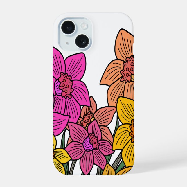 Diseño de flores de Daffodils coloridas (Reverso )