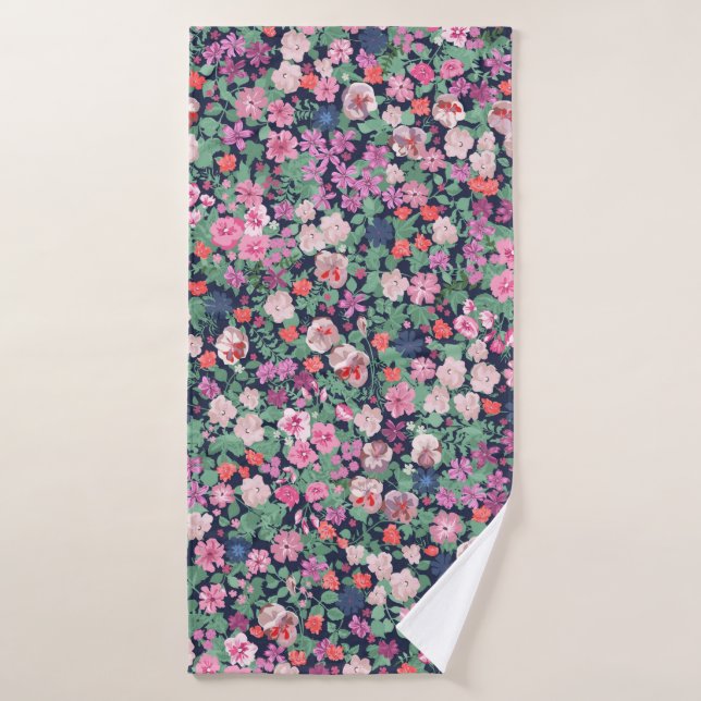 Diseño de flores de primavera. Patrón floral sin f (Toalla de baño)
