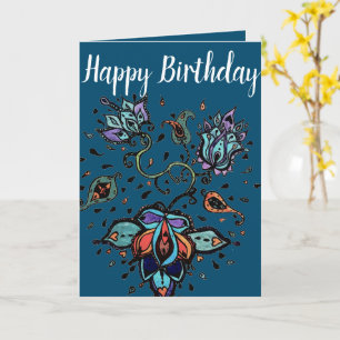 Diseño de flores de tarjetas Personalizado de cump