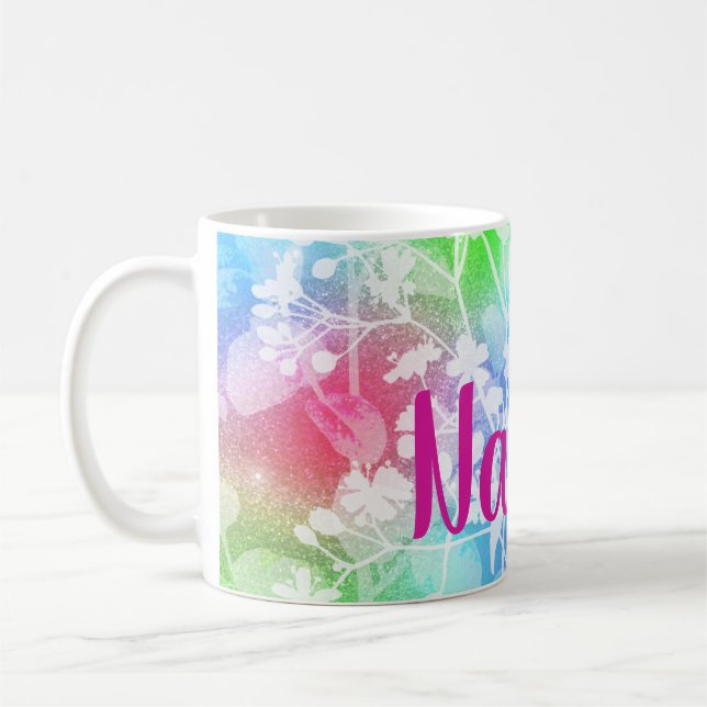 Diseño de flores personalizadas Café Mug, Copa (Izquierda)