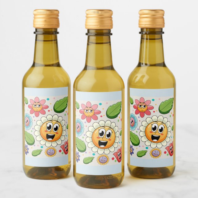 Diseño de fondo continuo con flores coloridas (Botellas)