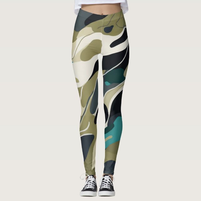 Diseño de fondo de colores de camuflaje Leggings (Anverso)