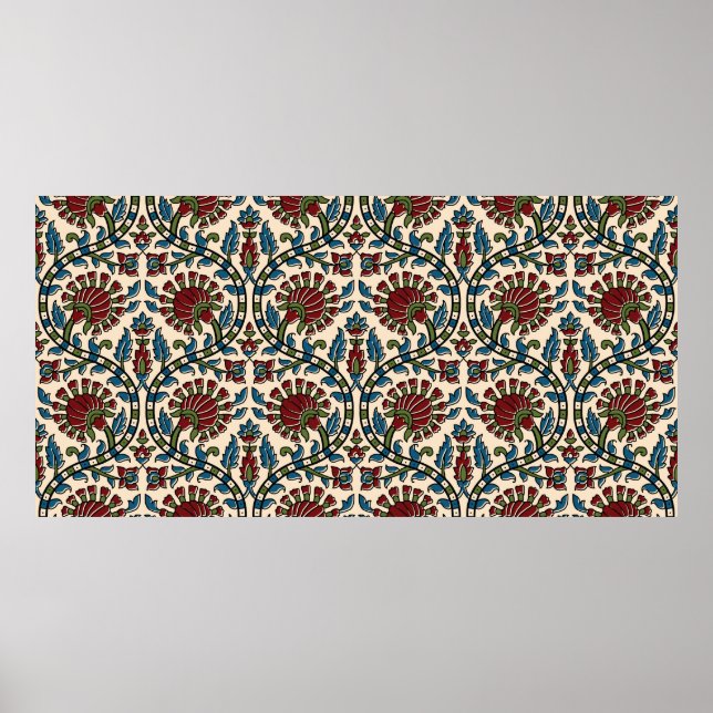 diseño de fondo de impresión ajrakh de bloque de m (Frente)