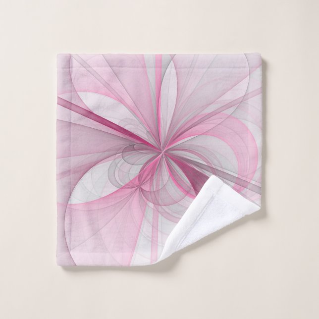 Diseño de fractal gris rosa claro abstracto modern (Toallita)