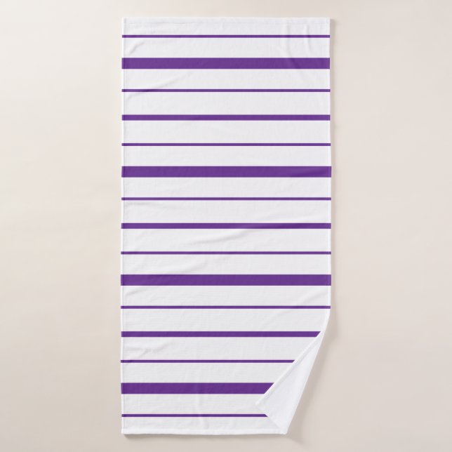 Diseño de franja morada de berenjena sobre fondo b (Toalla de baño)