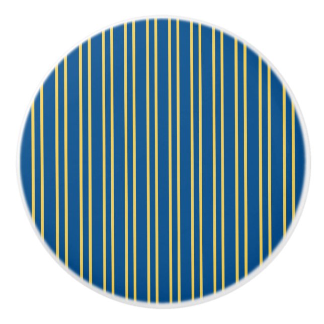 Diseño de franjas - azul y amarillo - Pomo de cajó (Anverso)