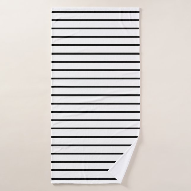 Diseño de franjas blancas y negras (Toalla de baño)