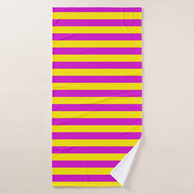 Diseño de franjas moradas y amarillas (Toalla de baño)