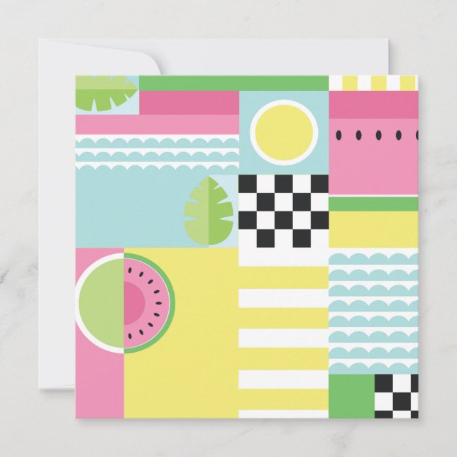 Diseño de frutas de verano, mosaico colorido (Anverso)