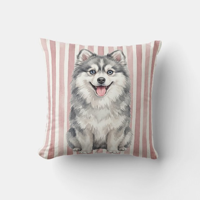 Diseño de funda de almohada de perro Pomsky con ac (Anverso)