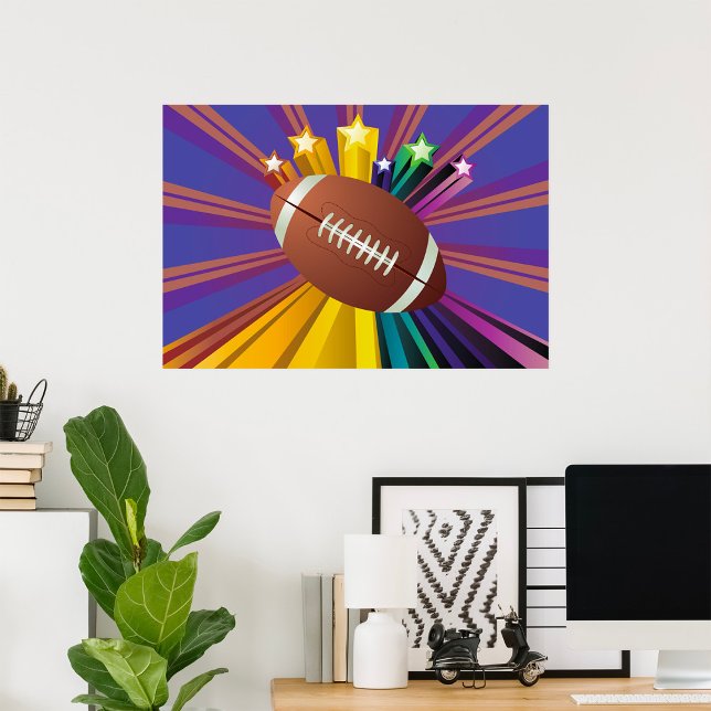 Diseño de fútbol con estrellas vibrantes arte de a (Subido por el creador)