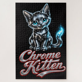 Diseño de gatito cromado, rompecabezas 