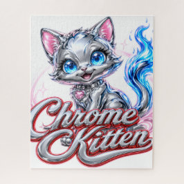 Diseño de gatito cromado, rompecabezas 
