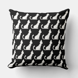 Diseño de gato Cojín decorativo negro