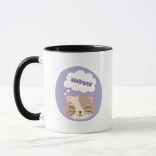 Diseño de gato morado lindo taza de café
