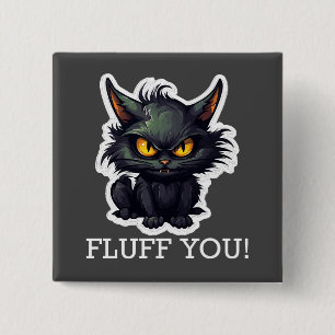 Diseño de gato negro para bebé - botón cuadrado