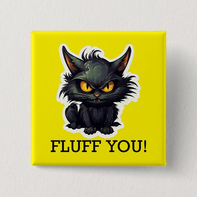 Diseño de gato negro para bebé - botón cuadrado (Anverso)