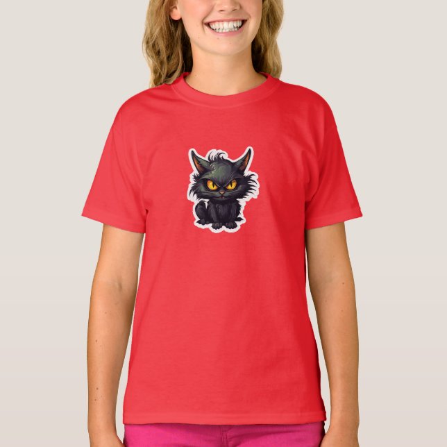 Diseño de gato negro para bebé - Camiseta básica p (Anverso)