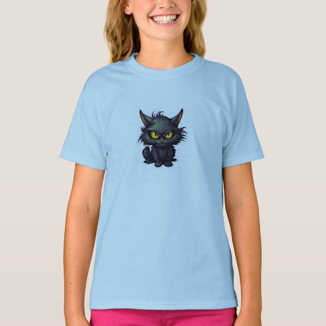 Diseño de gato negro para bebé - Camiseta básica p (Anverso)