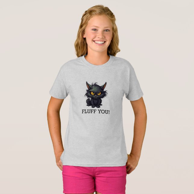 Diseño de gato negro para bebé - Camiseta básica p (Anverso completo)