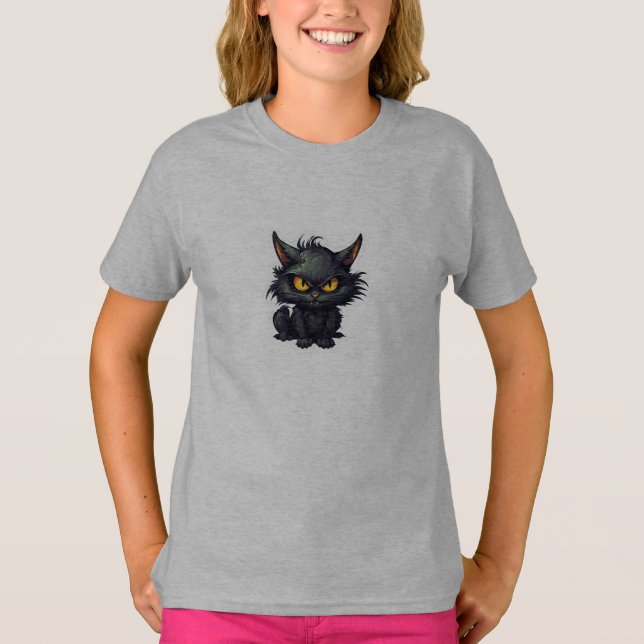 Diseño de gato negro para bebé - Camiseta básica p (Anverso)