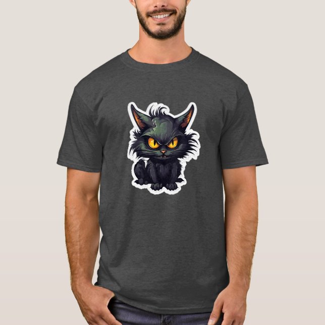 Diseño de gato negro para bebés - Camiseta oscura  (Anverso)