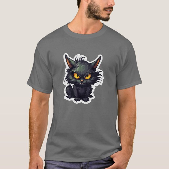 Diseño de gato negro para bebés - Camiseta oscura  (Anverso)
