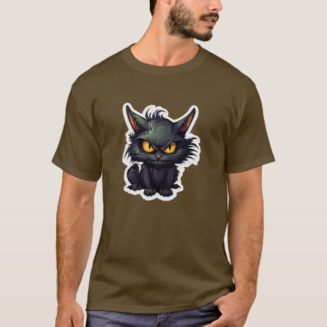 Diseño de gato negro para bebés - Camiseta oscura  (Anverso)